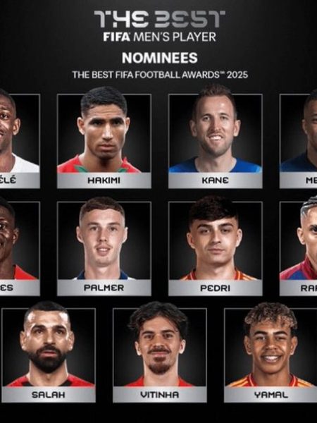 2025年世界足球先生11人候選名單出爐：巴黎四巨星領銜