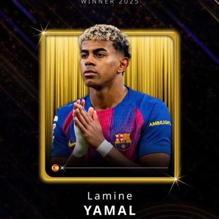 新王加冕｜亞馬爾榮膺2025環球足球獎馬拉多納獎