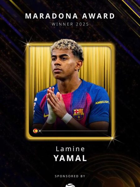 新王加冕｜亞馬爾榮膺2025環球足球獎馬拉多納獎